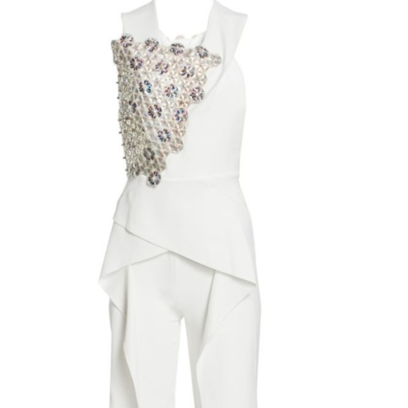 Roland Mouret 'Manton' embellished white jump suit - Picture 2 of 8